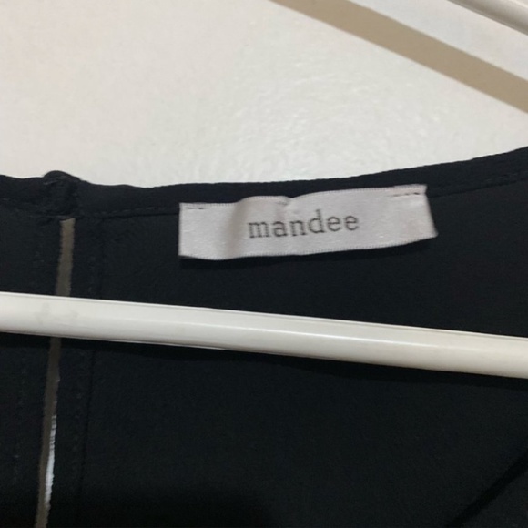 3/$30 Mandee Black bell 3/4 sleeve lace down sleeves semi sheer blouse - Picture 3 of 10